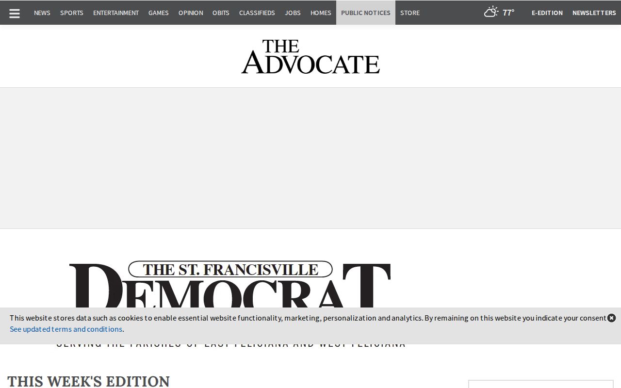 The Advocate West Feliciana Parish local news and booking archive route
